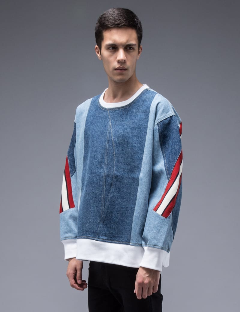 Facetasm - Patched Denim Sweatshirt | HBX - Globally Curated
